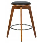 Табурет полубарный DOBRIN TOM'66, цвет черный глянец PU ABD 002