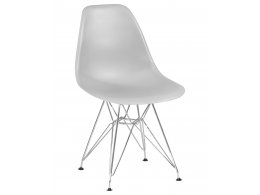 Стул обеденный DOBRIN DSR, ножки хром, цвет светло-серый (GR-01)