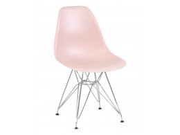 Стул обеденный DOBRIN DSR, ножки хром, цвет светло-розовый (PK-02)