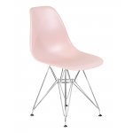 Стул обеденный DOBRIN DSR, ножки хром, цвет светло-розовый (PK-02)