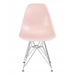 Стул обеденный DOBRIN DSR, ножки хром, цвет светло-розовый (PK-02)