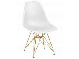 Стул обеденный DOBRIN DSR, ножки золотые, цвет белый (W-02)