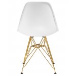 Стул обеденный DOBRIN DSR, ножки золотые, цвет белый (W-02)