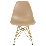 Стул обеденный DOBRIN DSR, ножки золотые, цвет бежевый (GR-03)