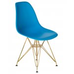 Стул обеденный DOBRIN DSR, ножки золотые, цвет голубой (BE-02)