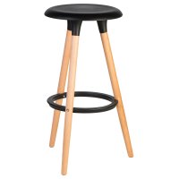 Табурет барный DOBRIN ROYCE, ножки светлый бук, цвет чёрный (B-03)