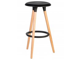 Табурет барный DOBRIN ROYCE, ножки светлый бук, цвет чёрный (B-03)
