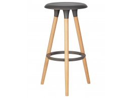 Табурет барный DOBRIN ROYCE, ножки светлый бук, цвет темно-серый (GR-04)
