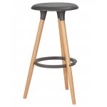 Табурет барный DOBRIN ROYCE, ножки светлый бук, цвет темно-серый (GR-04)