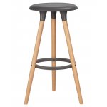 Табурет барный DOBRIN ROYCE, ножки светлый бук, цвет темно-серый (GR-04)