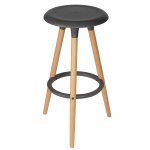 Табурет барный DOBRIN ROYCE, ножки светлый бук, цвет темно-серый (GR-04)