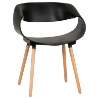 Стул обеденный DOBRIN ALIEN, ножки светлый бук, цвет чёрный (B-03)