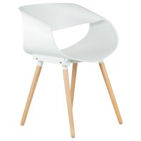 Стул обеденный DOBRIN ALIEN, ножки светлый бук, цвет белый (W-02)