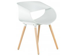 Стул обеденный DOBRIN ALIEN, ножки светлый бук, цвет белый (W-02)