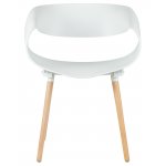 Стул обеденный DOBRIN ALIEN, ножки светлый бук, цвет белый (W-02)