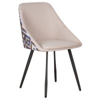 Стул обеденный DOBRIN MARKUS, ЭМАЛЬ ЧЕРНЫЙ МУАР ткань Candy Silver+Escada Ocean