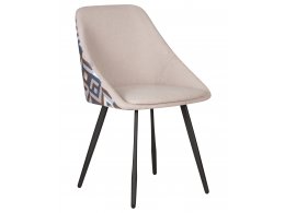 Стул обеденный DOBRIN MARKUS, ЭМАЛЬ ЧЕРНЫЙ МУАР ткань Candy Silver+Escada Ocean