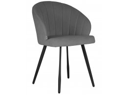 Стул обеденный DOBRIN NAOMI, ЭМАЛЬ ЧЕРНЫЙ МУАР велюр Catania Stone