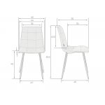 Набор 4 шт Стул обеденный DOBRIN CHILLY, Темно-синий Holland 60, основание белое