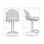 Набор 2 шт Стул барный DOBRIN OLIVER, черная ткань (SLR-10)