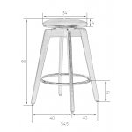 Табурет полубарный DOBRIN TOM'66, цвет черный глянец PU ABD 002
