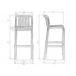 Стул барный DOBRIN CHLOE BAR, черный (B-03) Стул барный DOBRIN CHLOE BAR, черный (B-03)