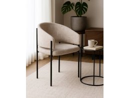 Стул НИКОЛЬ REEF 03 Бежевый, ткань/ черный каркас М-City