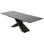 Стол ARKELL 180 GREY, стекло BUBBLE  / Шоколадное золото каркас ®DISAUR