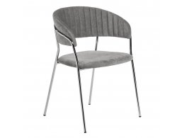 Стул Turin серый вельвет с хромированными ножками