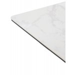 Стол ТИК ТАК 120  Белый мрамор MATTE, керамика / Черный каркас М-City
