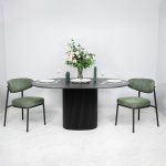 Стул Lucas 2 шалфей шенилл с чёрными ножками