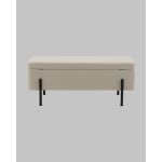 Банкетка Болейн с ящиком велюр бежевый черные ножки