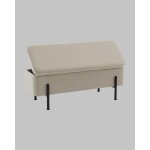 Банкетка Болейн с ящиком велюр бежевый черные ножки
