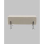 Банкетка Болейн с ящиком велюр бежевый черные ножки