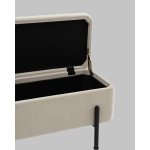 Банкетка Болейн с ящиком велюр бежевый черные ножки