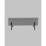 Банкетка Болейн с ящиком велюр серый черные ножки