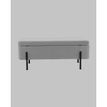 Банкетка Болейн с ящиком велюр серый черные ножки