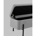 Банкетка Болейн с ящиком велюр серый черные ножки