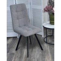 Стул ДАРЛИНГ 360 град. поворот. B22 Серый, велюр / черный каркас, М-City