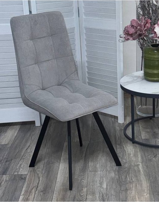 Стул ДАРЛИНГ 360 град. поворот. B22 Серый, велюр / черный каркас, М-City