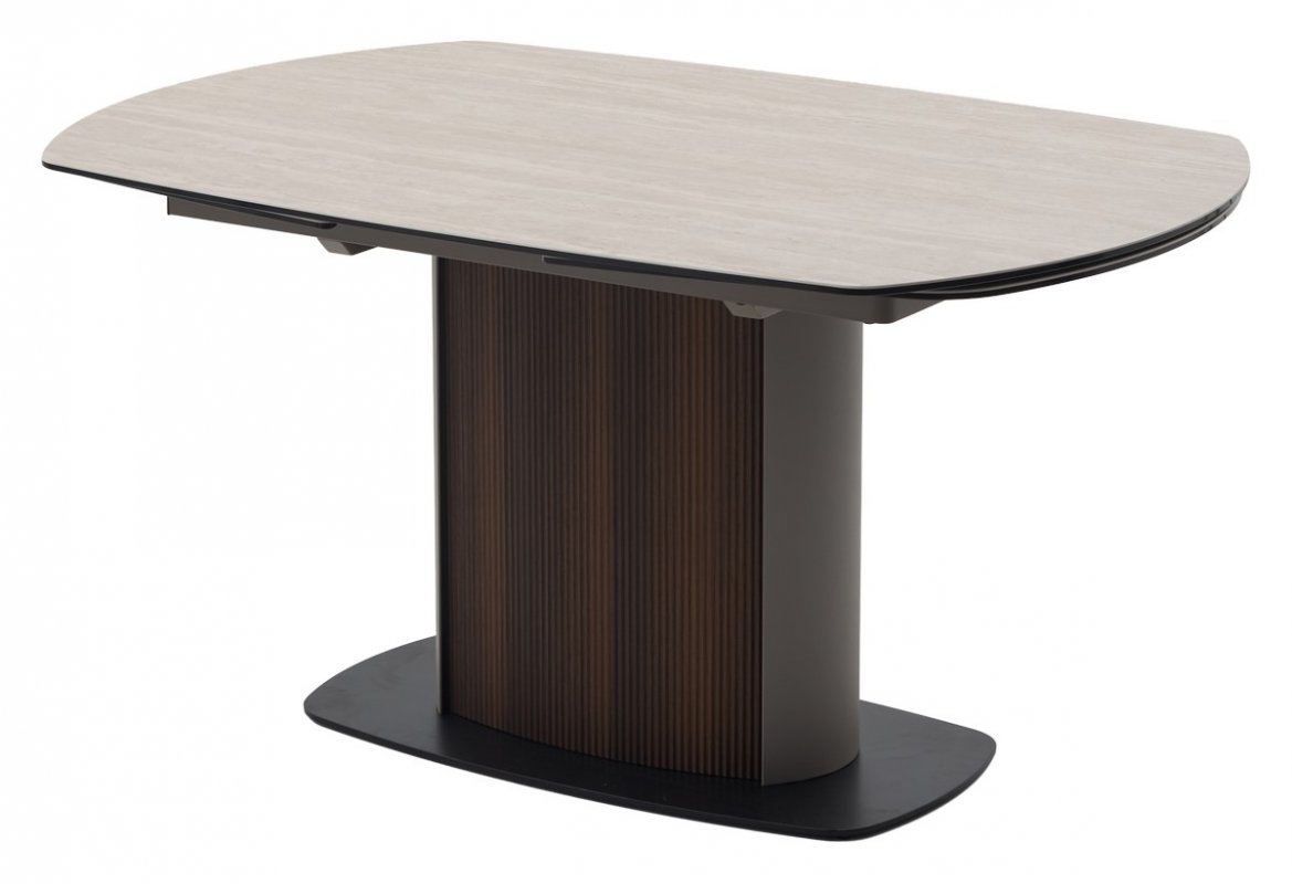 Стол DAGFINN 150 TL-314 поворотная система раскладки, исп. керамика на стекле / Кофе/ Орех, ®DISAUR