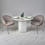 Стол Aura D110, керамогранит Ravena Natural, белый Стол Aura D110, керамогранит Ravena Natural, белый