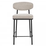 Стул полубарный Lucas 2 латте шенилл с чёрными ножками