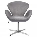 Кресло SWAN STYLE CHAIR серый, искусственная замша Кресло SWAN STYLE CHAIR серый, искусственная замша