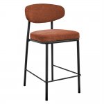 Стул полубарный Lucas 2 терракотовый шенилл с чёрными ножками Стул полубарный Lucas 2 терракотовый шенилл с чёрными ножками