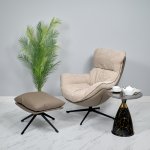 Оттоманка HUG светло-серый, экокожа