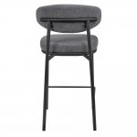 Стул полубарный Lucas 2 серый шенилл с чёрными ножками