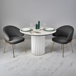 Стол Aura D110, керамогранит Ravena Natural, белый Стол Aura D110, керамогранит Ravena Natural, белый