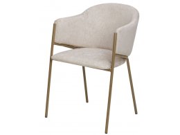 Стул ДИЛЛ, цвет RAIN 8 слоновая кость, велюр / шампань каркас М-City