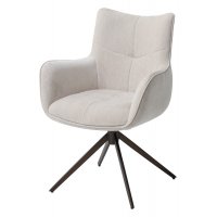 Стул PRATO 360 град поворот с возвратом BOSTON-102 латте, ткань / медный брашированный, ®DISAUR